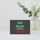 Carte De Visite Side Hustle vs Twerking Neon Green Text (Debout devant)