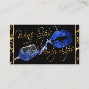 Carte De Visite Sièges à vin et lèvres poty - Bleu