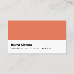 Carte De Visite Sienne Brûlée "Audacieux et Terreux"