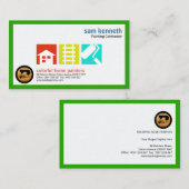 Carte De Visite Signage vert clair de logo de peintres de (Devant / Derrière)