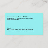 Carte De Visite Signal d'appel radio Amateur bleu clair (Dos)