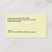 Carte De Visite Signal d'appel radio Amateur jaune clair (Dos)