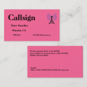 Carte De Visite Signal d'appel radio léger rouge amateur (Devant / Derrière)