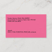 Carte De Visite Signal d'appel radio léger rouge amateur (Dos)