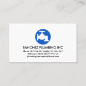 Carte De Visite Signal de chute d'eau en plomberie bleue (Dos)