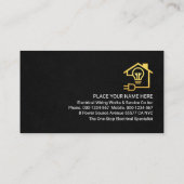 Carte De Visite Signal électricien translucide Grunge noir (Dos)