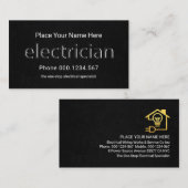 Carte De Visite Signal électricien translucide Grunge noir (Devant / Derrière)