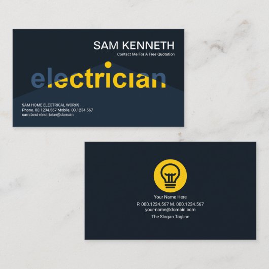 Carte De Visite Signal électronique jaune brillant (Devant / Derrière)