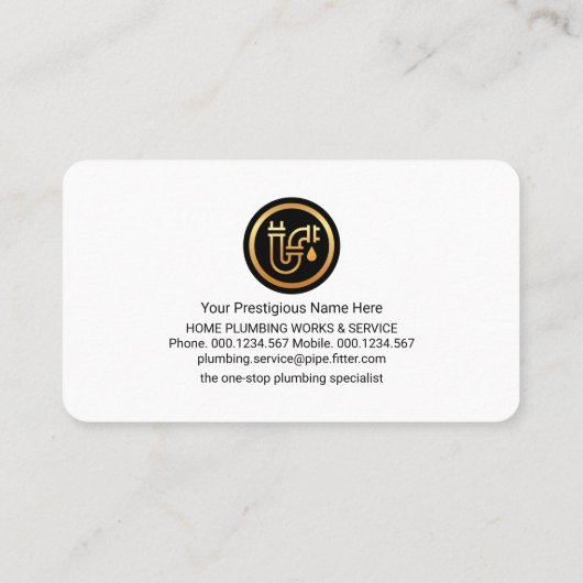 Carte De Visite Signal Plumber Créatif En Bleu Boucles D'Eau (Dos)