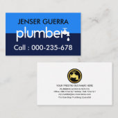 Carte De Visite Signal simple en plombier élégant (Devant / Derrière)