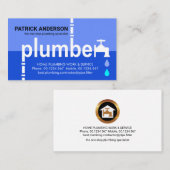 Carte De Visite Signalisation Creative Plumber Faucet Eaux flottan (Devant / Derrière)