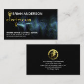 Carte De Visite Signalisation de l'électricien d'or Charge électri (Devant / Derrière)