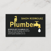 Carte De Visite Signalisation en plombier d'or défaut de fuite (Devant)