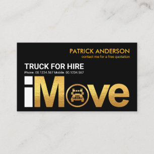 Carte De Visite Signalisation Gold "i Move" Camion Logo Accueil Dé