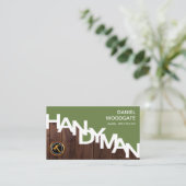 Carte De Visite Signalisation Handyman Bois fin Grain de bois clôt (Debout devant)