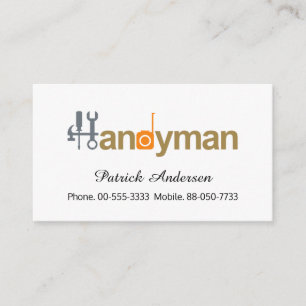 Carte De Visite Signalisation Simple Chic Handyman
