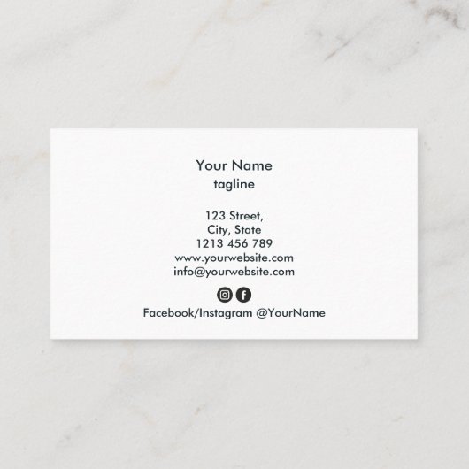 Carte De Visite Signature Abstraite moderne Mint Or (Dos)