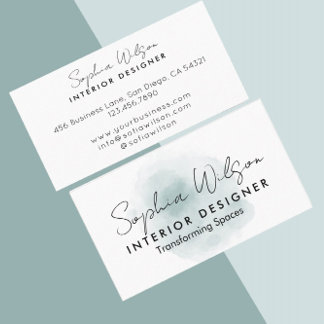 Carte De Visite Signature aquarelle professionnelle élégante pour