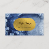 Carte De Visite Signature Blue Gold Foil Sea Crystals (Devant)