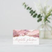 Carte De Visite Signature Blush Pink Gold Parties scintillant Agat (Debout devant)