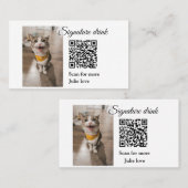 Carte De Visite Signature boisson scanner QR code ajouter le nom d (Devant / Derrière)