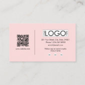 Carte De Visite Signature Calligraphie de script rose Fille Code Q (Dos)