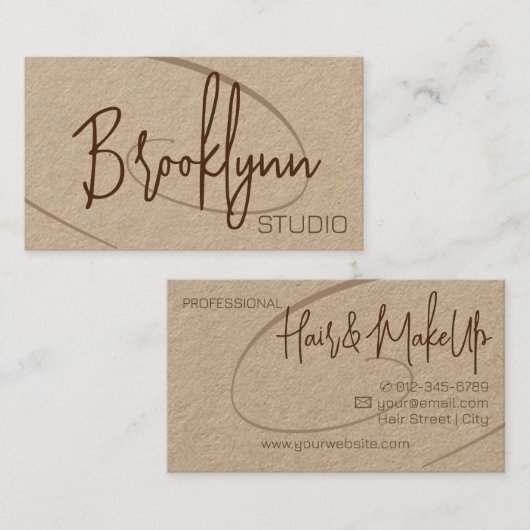 Carte De Visite Signature Calligraphie Studio de Coiffure Professi (Devant / Derrière)