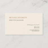 Carte De Visite Signature Cream Moderne Élégant Simple (Devant)