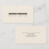 Carte De Visite Signature Cream Unique tendance Creative Minimalis (Devant / Derrière)