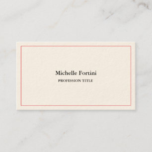 Carte De Visite Signature Crème Élégante Plaque Simple Minimaliste