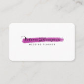 Carte De Visite Signature d'attaque de pinceau blanc et rose (Devant)