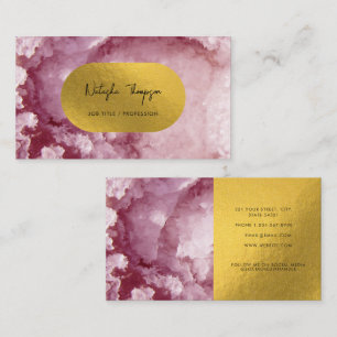 Carte De Visite Signature de cristaux de mer rose Gold Foil