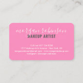 Carte De Visite Signature de script de l'artiste de maquillage ros (Dos)