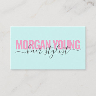 Carte De Visite signature de script de styliste rose moderne
