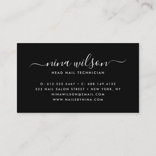 Carte De Visite Signature de script Glam parties scintillant holog (Dos)