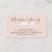 Carte De Visite signature de script moderne blush rose cheveux sty (Dos)