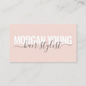 Carte De Visite signature de script moderne blush rose cheveux sty (Devant)