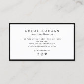 Carte De Visite Signature de script noir chic de luxe moderne (Dos)