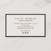 Carte De Visite Signature de script noir moderne monogramme (Dos)