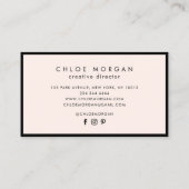 Carte De Visite Signature de script rose clair noir moderne monogr (Dos)