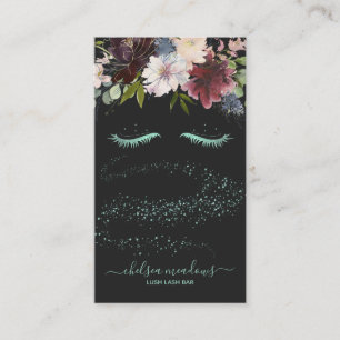 Carte De Visite Signature de sirène pailletée Floral Cils