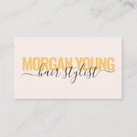 signature de styliste de cheveux rose or moderne