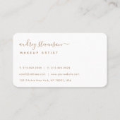 Carte De Visite Signature d'or blanc moderne (Dos)