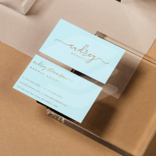 Carte De Visite Signature d'or bleu moderne