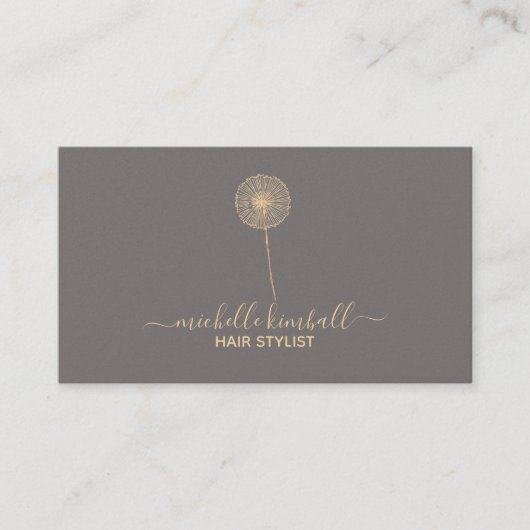 Carte de visite signature dorée Dandelion (Devant)