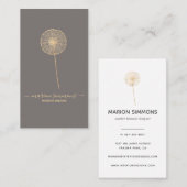 Carte de visite signature dorée Dandelion (Devant / Derrière)