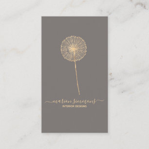 Carte de visite signature dorée Dandelion