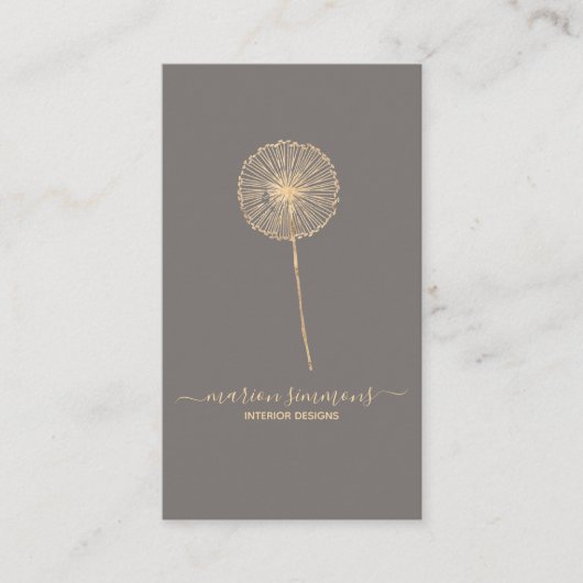 Carte de visite signature dorée Dandelion (Devant)