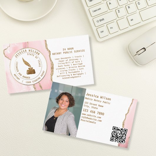 Carte De Visite Signature du contrat de prêt public par notaire Ci