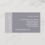 Carte De Visite Signature du Modèle photo Nails (Dos)